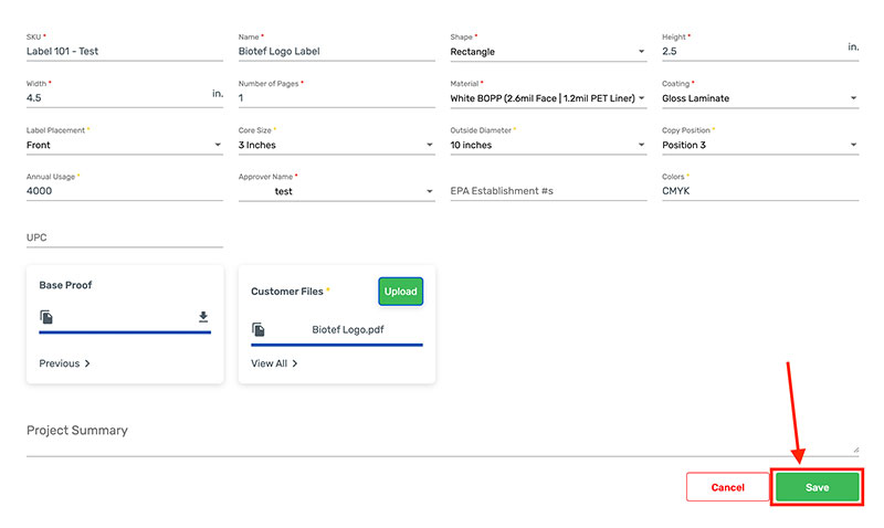 Add product form