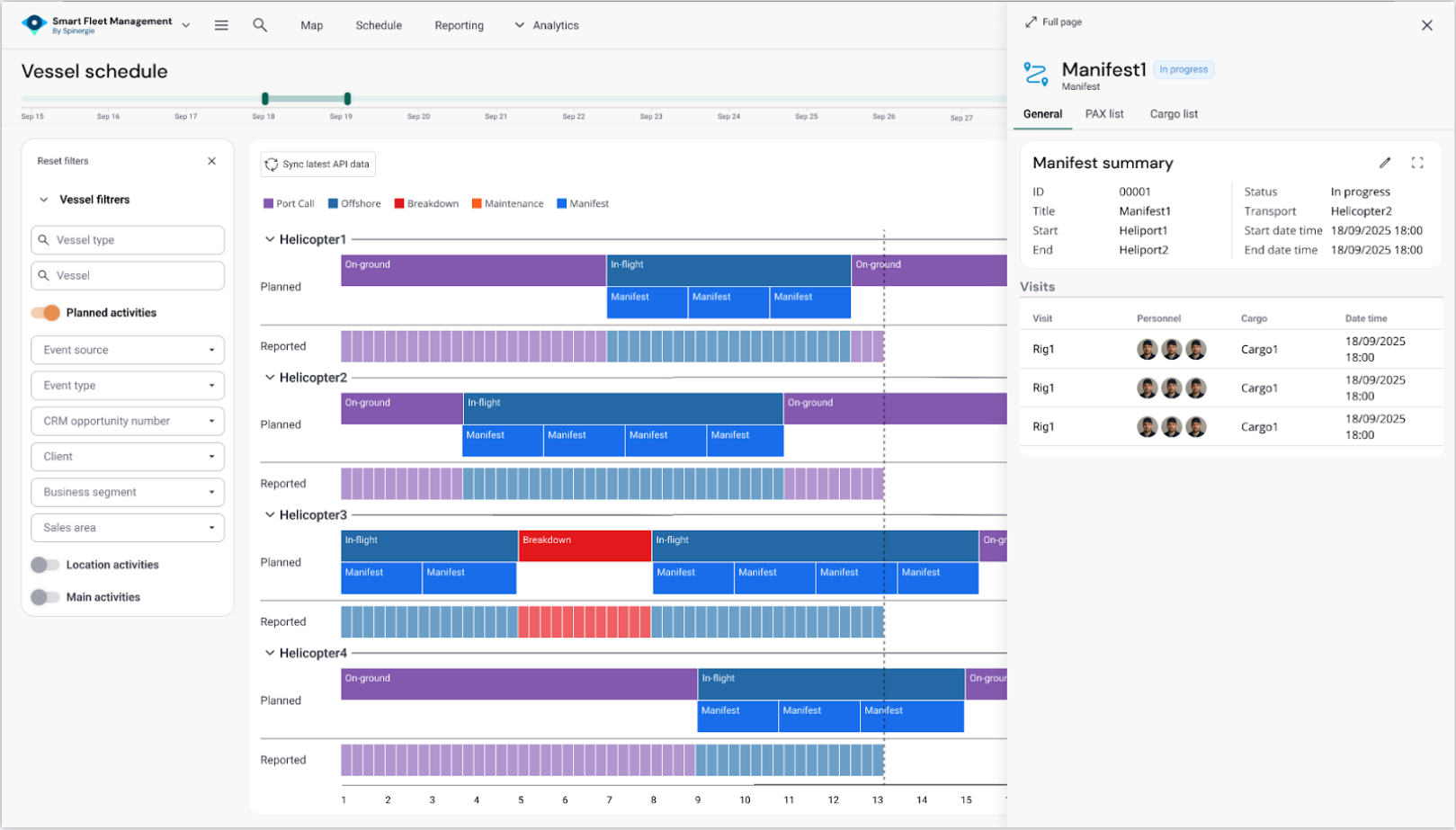 Spinergie vessel planning