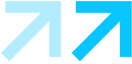 Two bright blue arrows pointing diagonally upward and to the right on a black background.