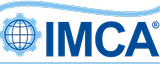 IMCA logo with a stylized blue globe featuring latitude and longitude lines on the left and blue wavy lines above the text.