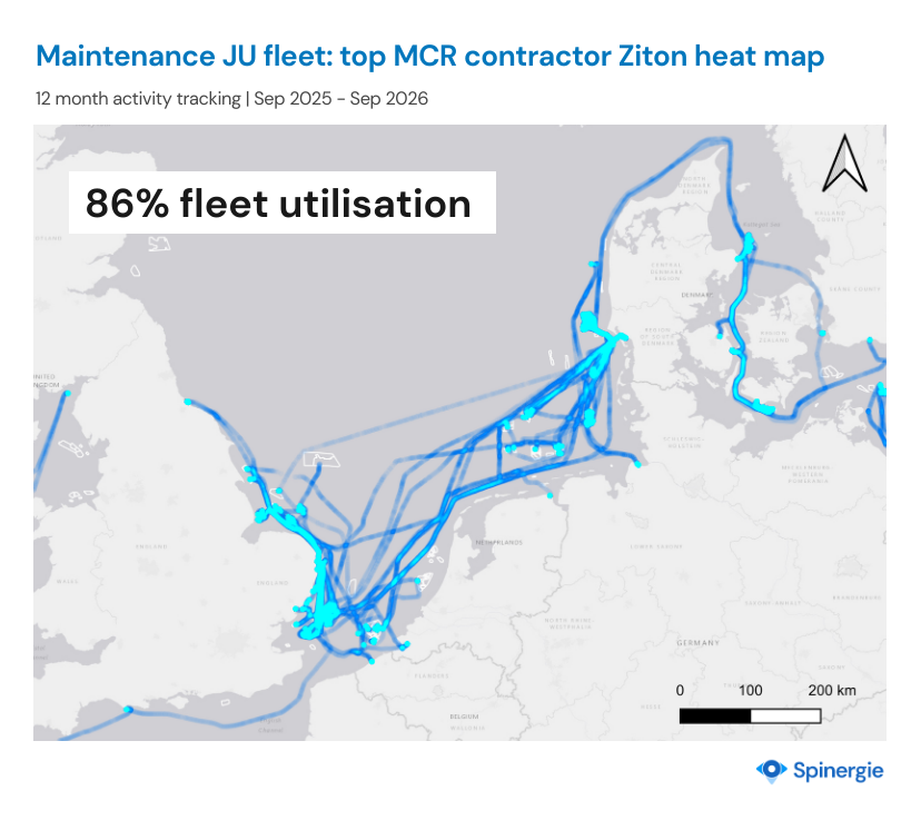 Maintenance JU fleet: top main component replacement contractor Ziton heat map