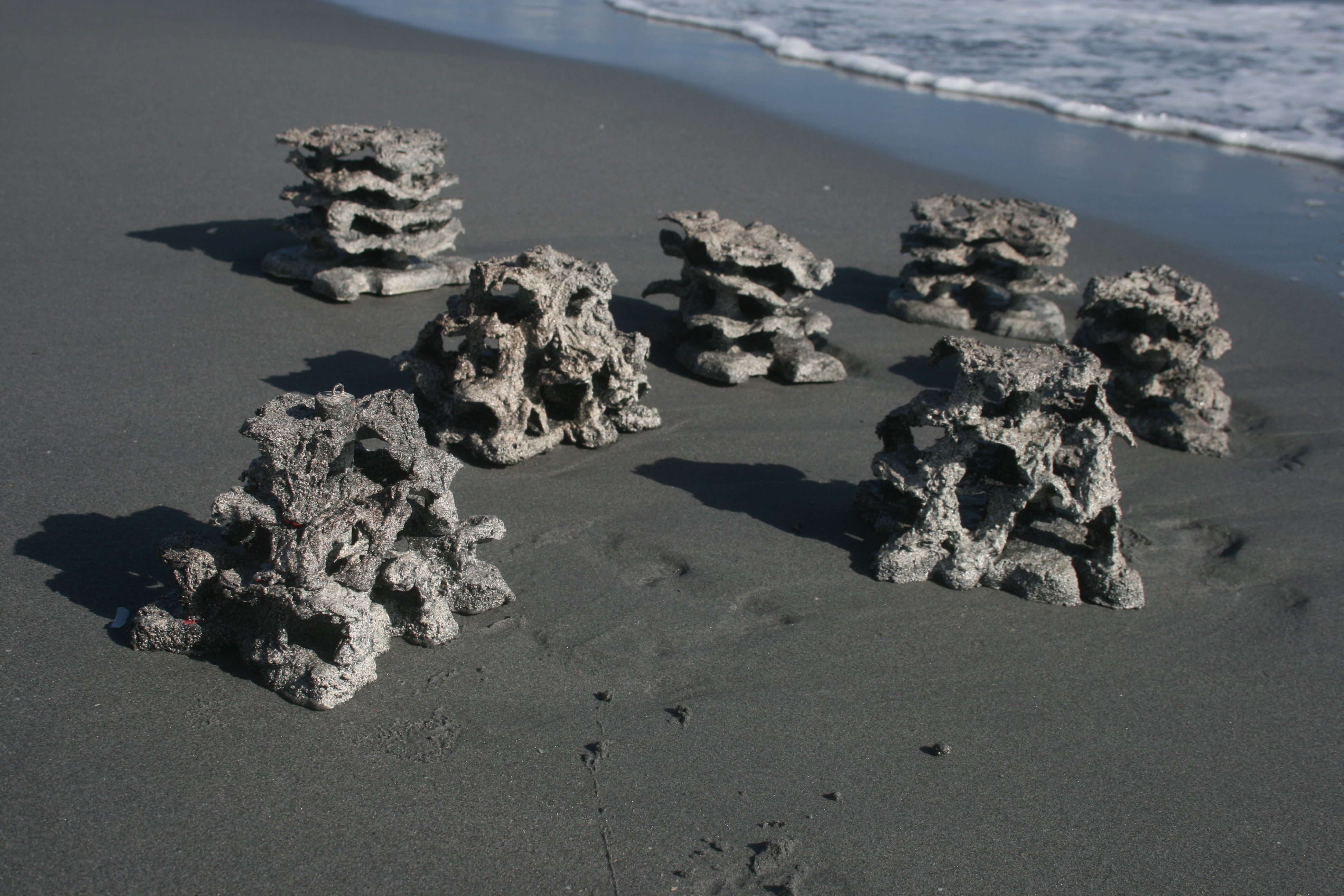 Miniature Reef Cells model on the beach