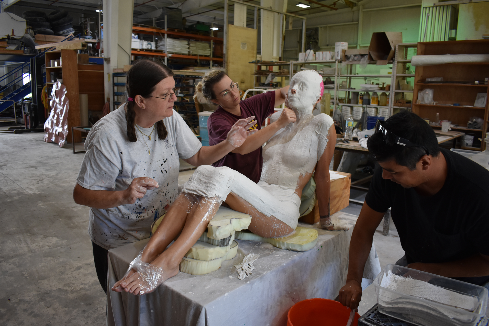Mermaid body casting at our Reef Cells warehouse
