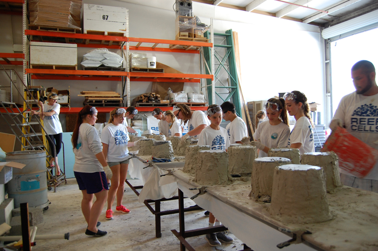 Children building Reef Cells