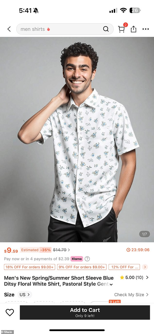Shein has launched an investigation after Luigi Mangione's likeness was seen modeling a $10 shirt in one of their adverts. The image, shown above, appears to be AI-generated