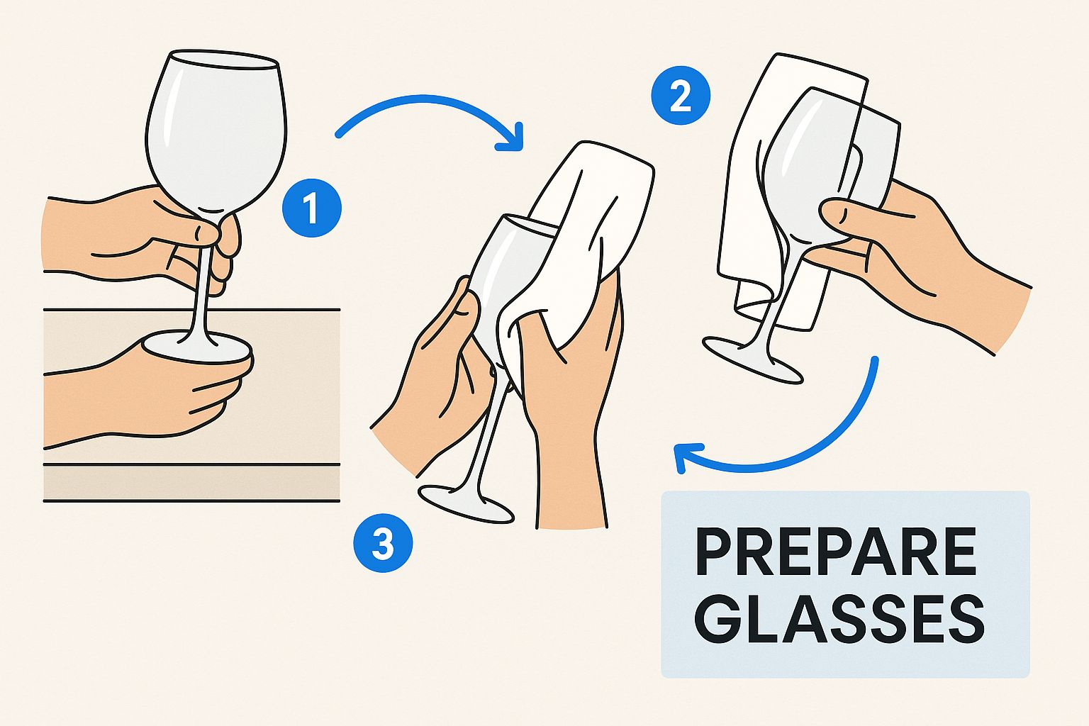 Infographic about how to pack wine glasses