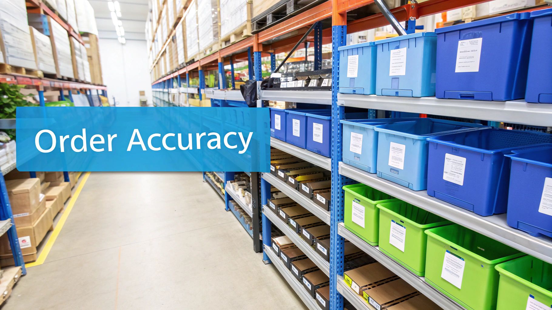 Workers using barcode scanners in a modern, well-lit fulfillment warehouse.