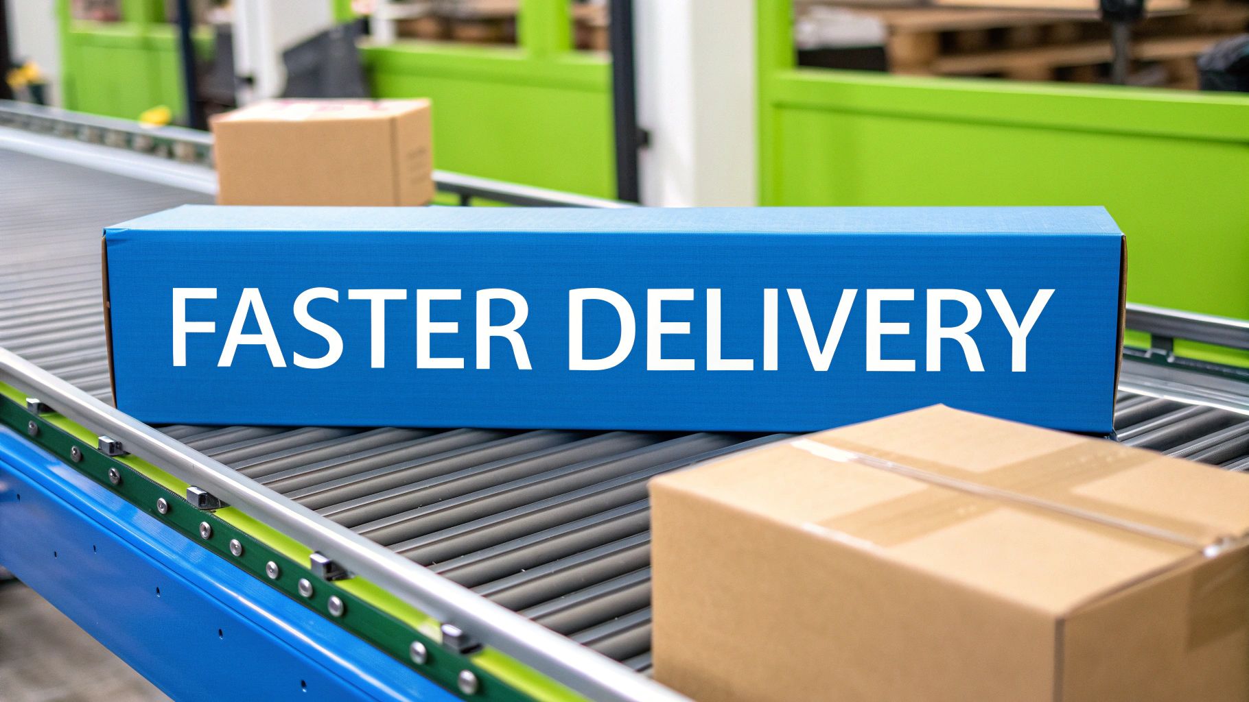 A person packing a box in a modern warehouse, symbolizing business growth through efficient fulfillment.