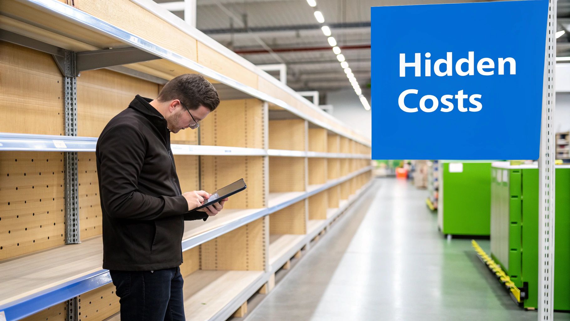 Warehouse workers managing boxes on shelves