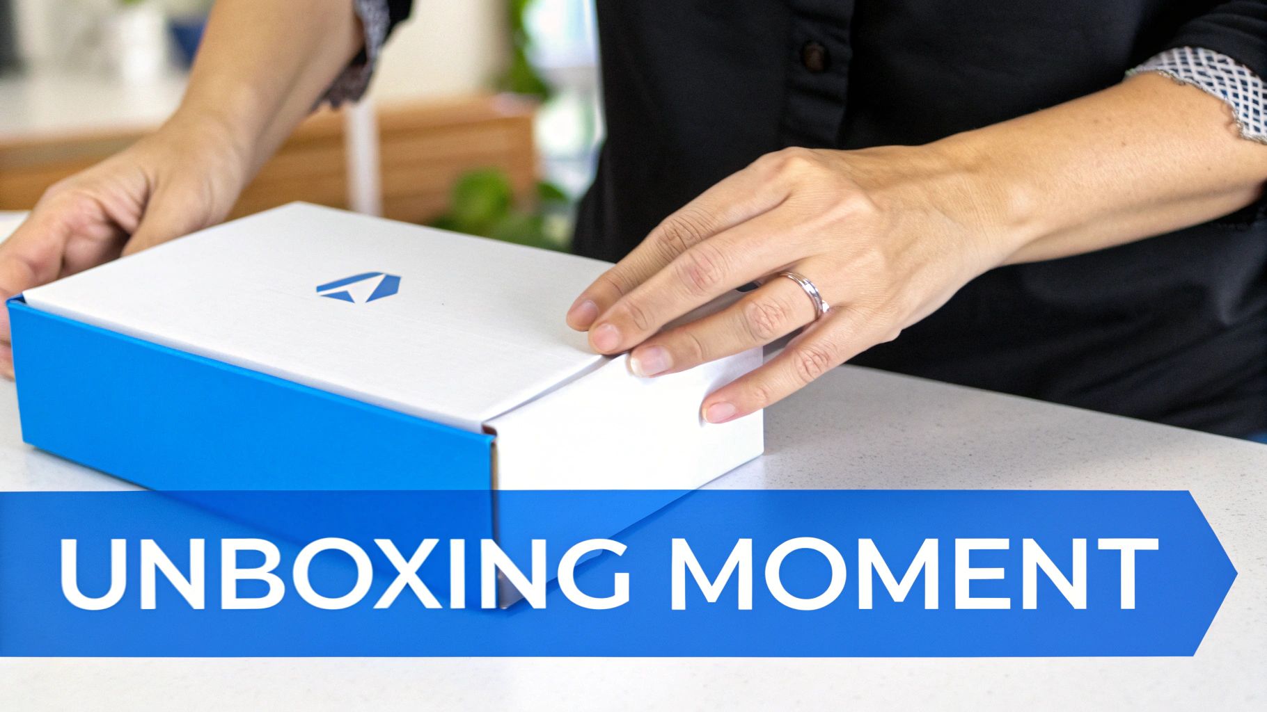 A collection of beautifully designed custom packages for an e-commerce brand, showing boxes and branded tissue paper.