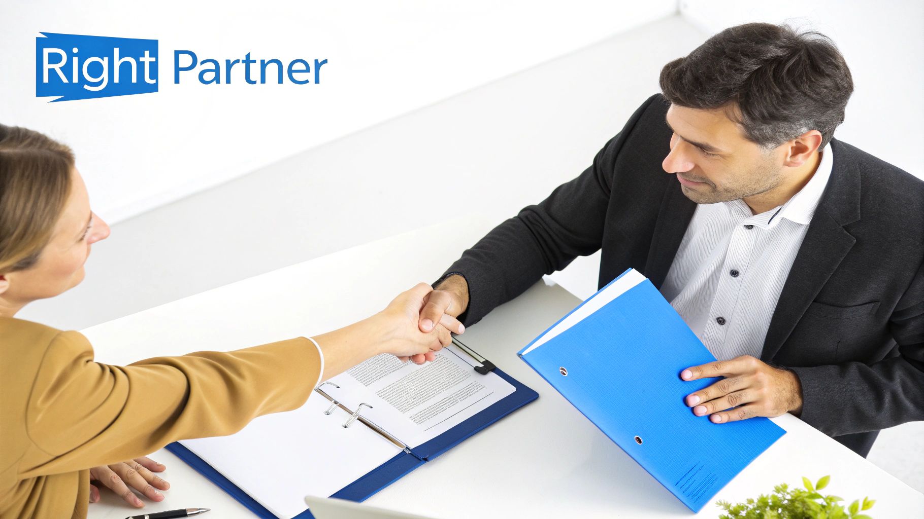 A person's hands carefully examining a selection of color swatches and packaging materials on a desk.