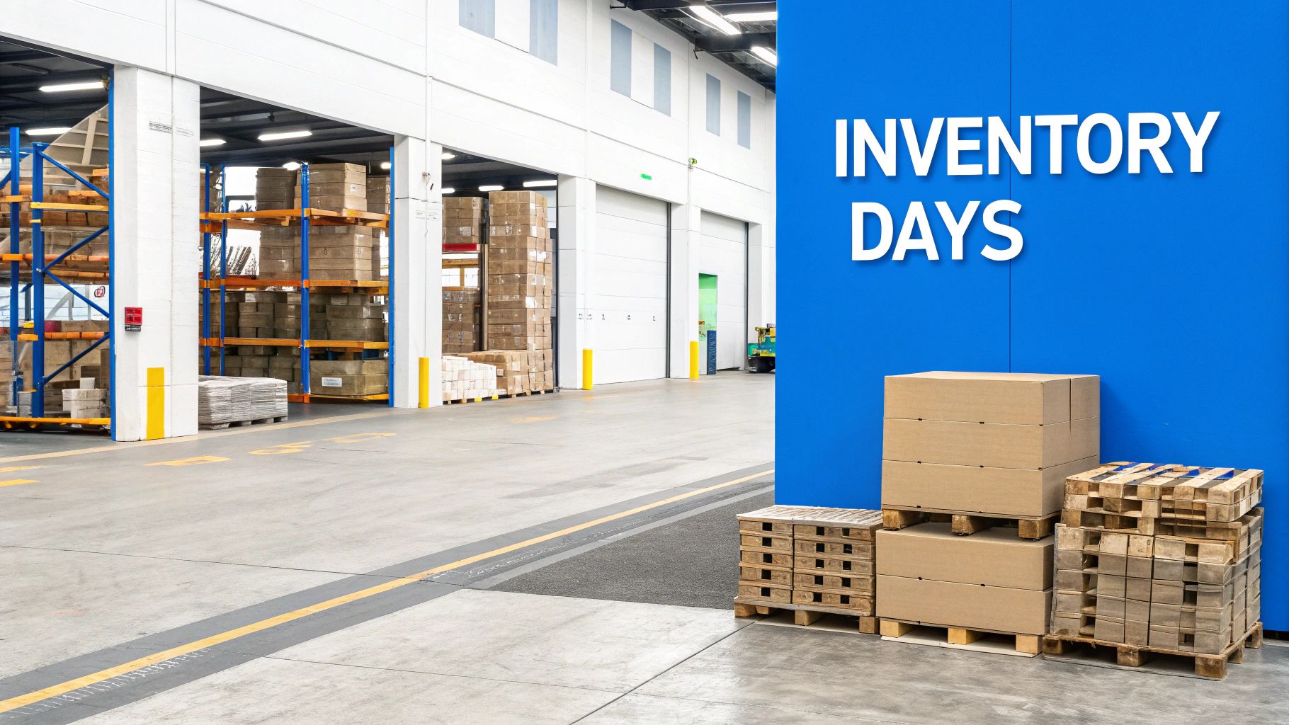 A warehouse worker scanning boxes on a shelf, representing inventory management