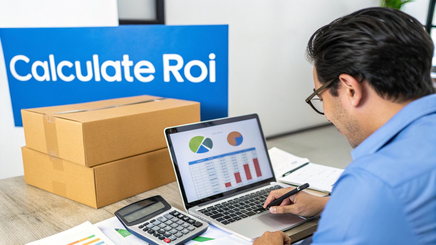 A person analyzing financial charts and data on a tablet