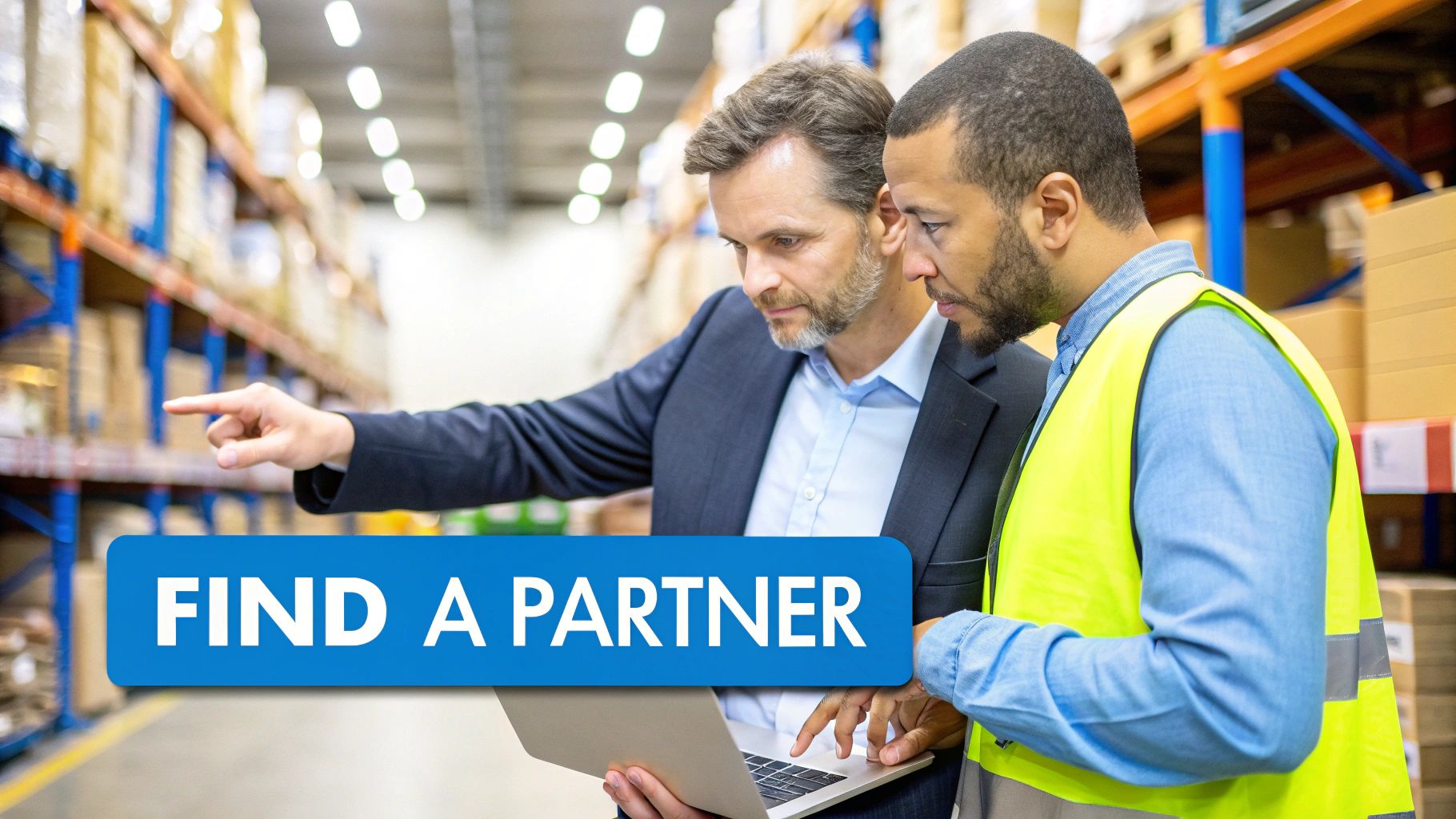 A person using a laptop to research 3PL warehouse management software options, with charts and graphs on the screen.