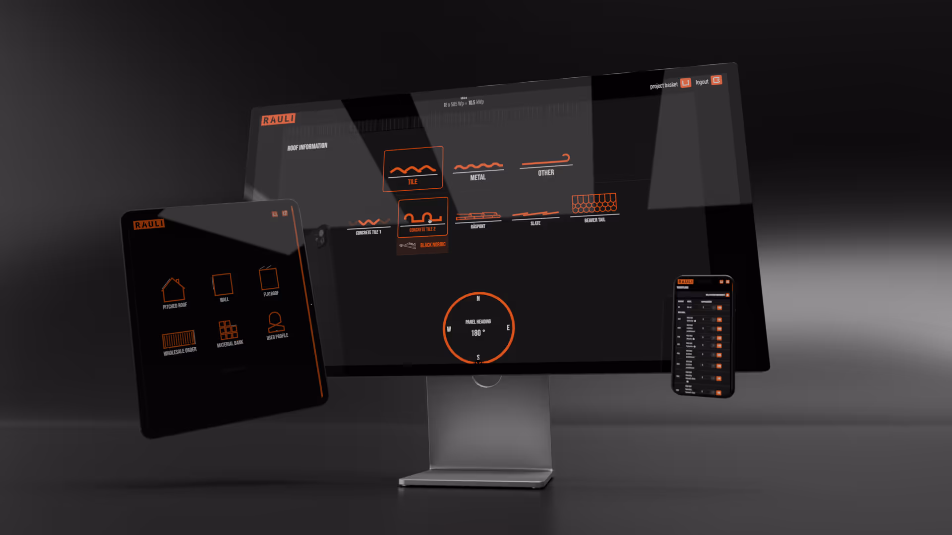 Rauli app on desktop, mobile and tablet screens