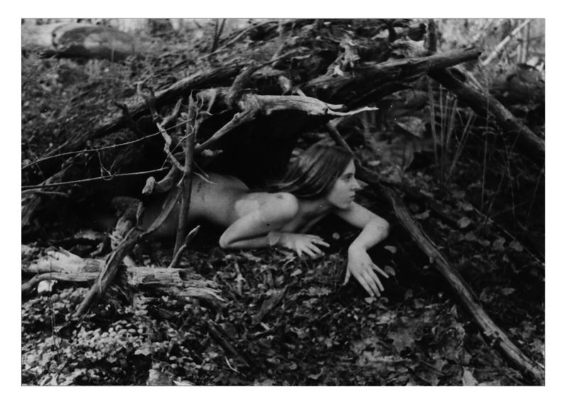 “Untitled,” c. 1972-74. 3 x 4 1/4 in / “Untitled,” 1980. 3 3/4 x 3 13/16 in / “Seashore Circle,” 1976. 5 3/16 x 5 3/16 in / “Untitled,” 1976. 6 1/2 x 6 7/8 in / “Untitled,” 1976. 6 3/8 x 6 3/8 in. All gelatin silver prints. All works by Francesca Woodman © Woodman Family Foundation / DACS, London