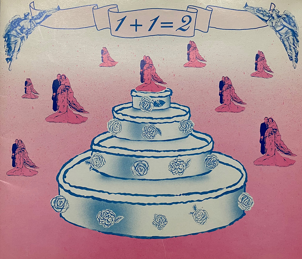 L to R: “1+1=2” exhibition catalogue, 1984 | Review of “1+1=2” show in “The New York Times,” February 17, 1984. Woodman Family Foundation Archives.