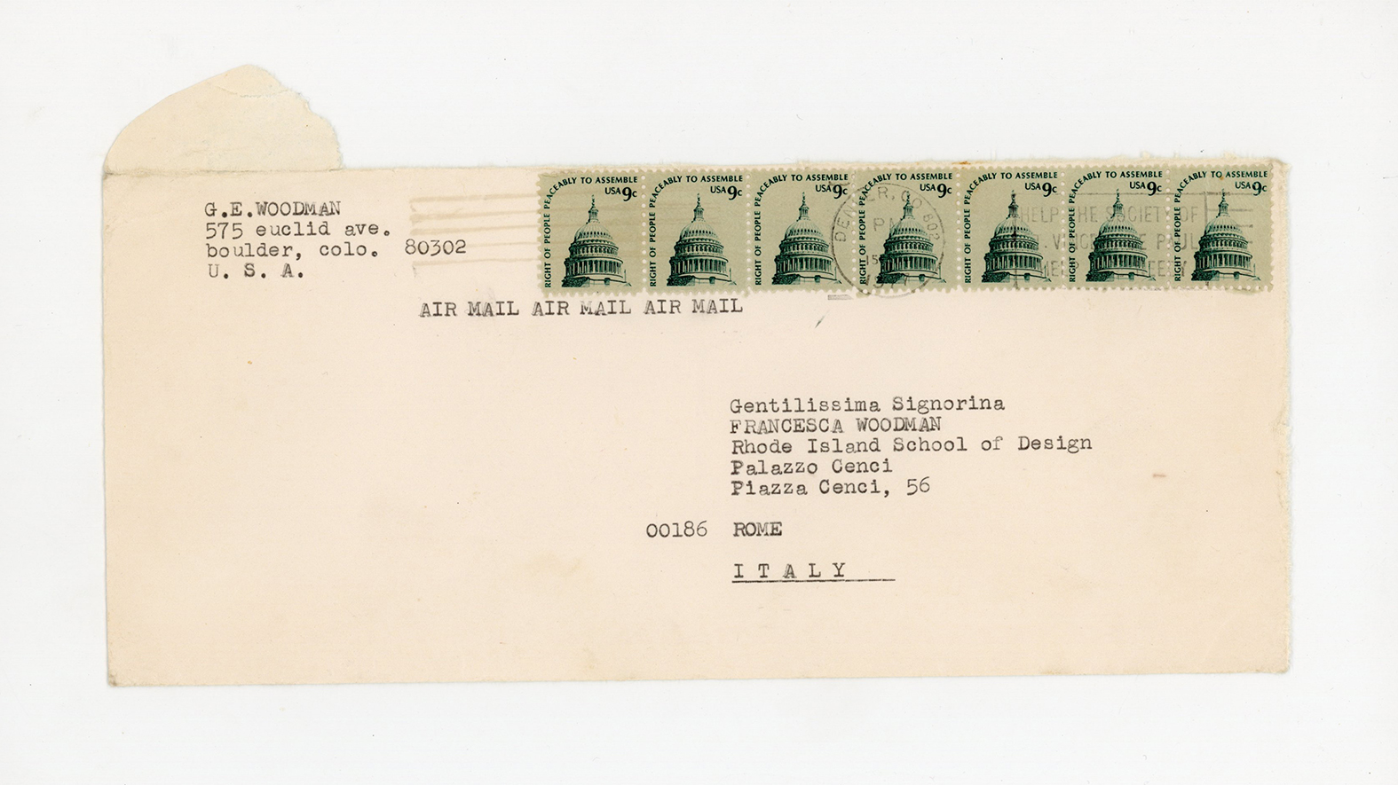 Letter from George Woodman to Francesca Woodman, September 4, 1977. Woodman Family Foundation Archives.