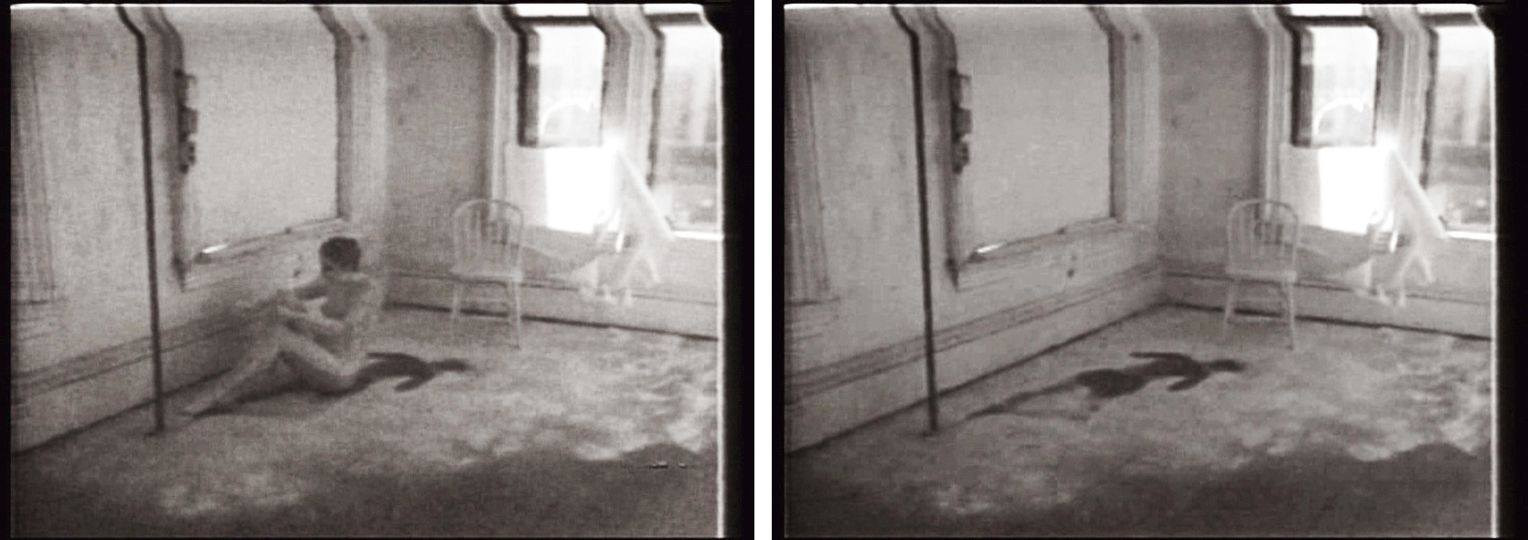 L to R: 1-8: Stills from Francesca Woodman, "Selected Video Works," c. 1975-78. Half-inch black-and-white open reel video with sound, transferred to DVD, 11:43 minutes / Pages from "Francesca Woodman." San Francisco: SFMOMA in association with DAP, New York, 2011.