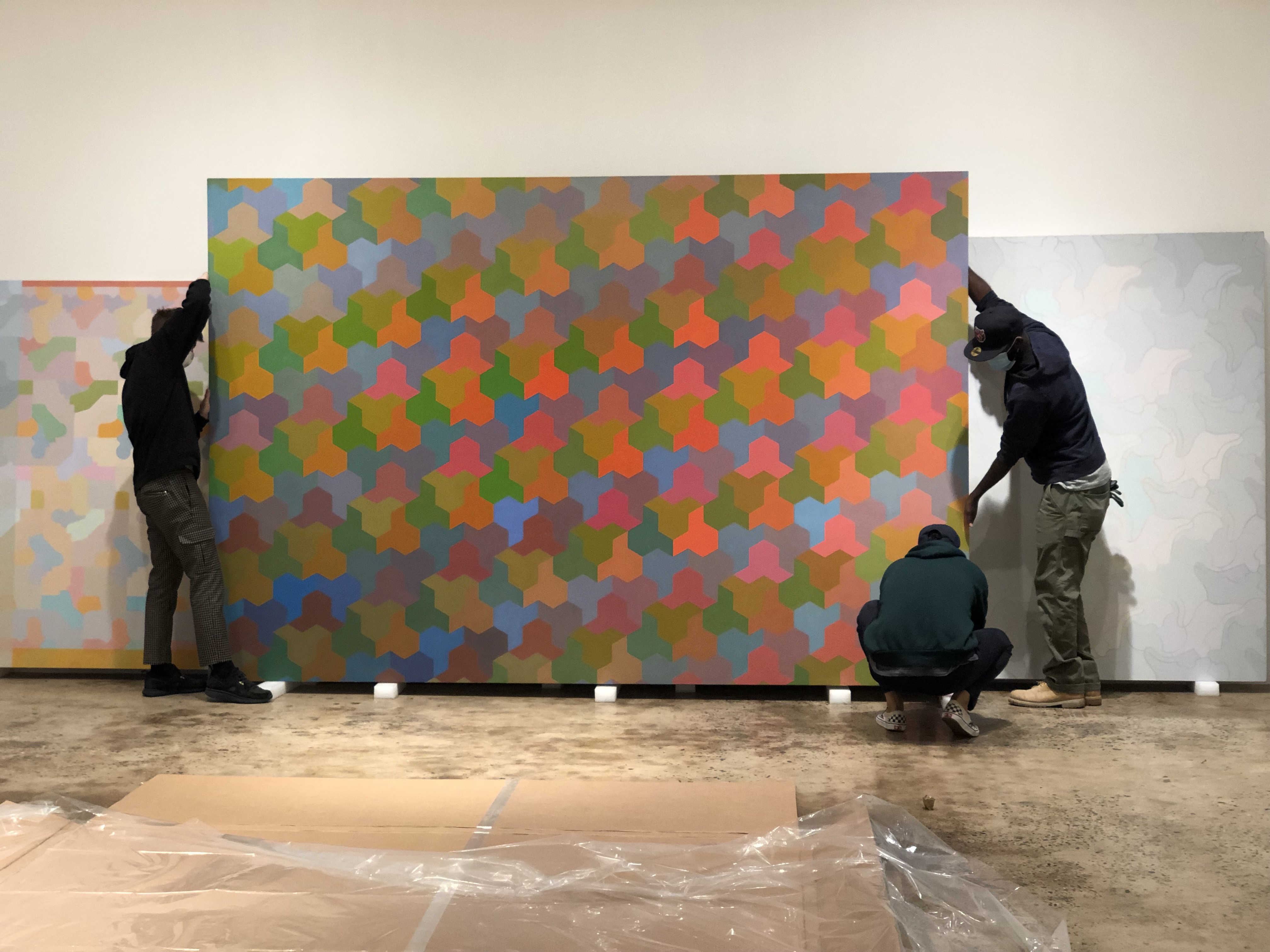 George Woodman. “Untitled,” c. 1970. 96 x 134 in. Acrylic on canvas © Woodman Family Foundation / Artists Rights Society (ARS), New York