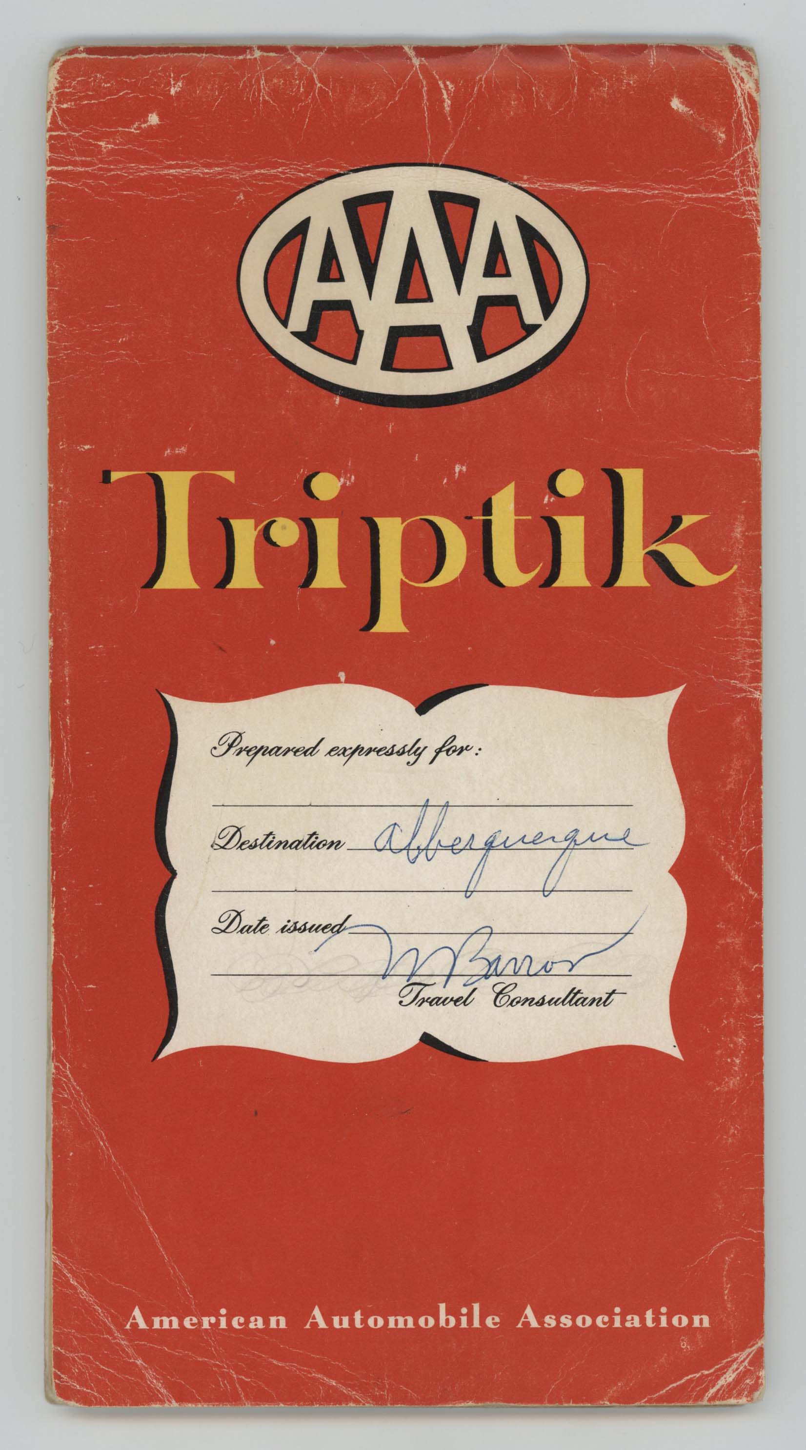 L to R: 1-5: George Woodman’s AAA Triptik map from Boston, MA to Albuquerque, NM, 1954. Woodman Family Foundation Archives | George Woodman. “Untitled,” 1955. 26 x 34 in. Oil on canvas © Woodman Family Foundation / Artists Rights Society (ARS), New York