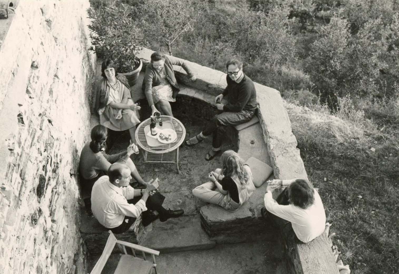 The Woodman family and friends throughout the years in Antella, Italy, c. 1960s-2010s. Woodman Family Foundation Archives.