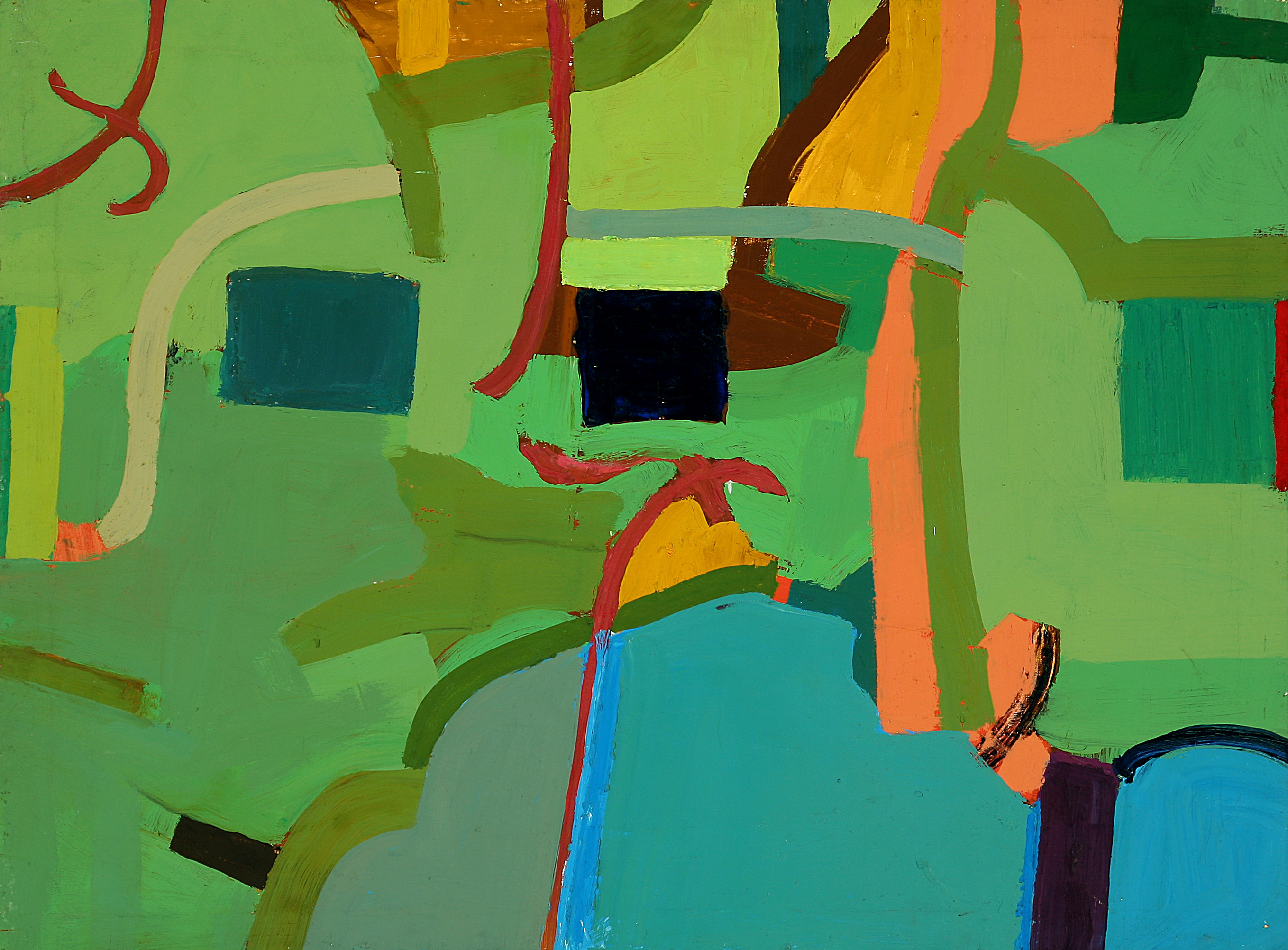 George Woodman, Love Nests at Lake Lemon, 1962, oil on canvas