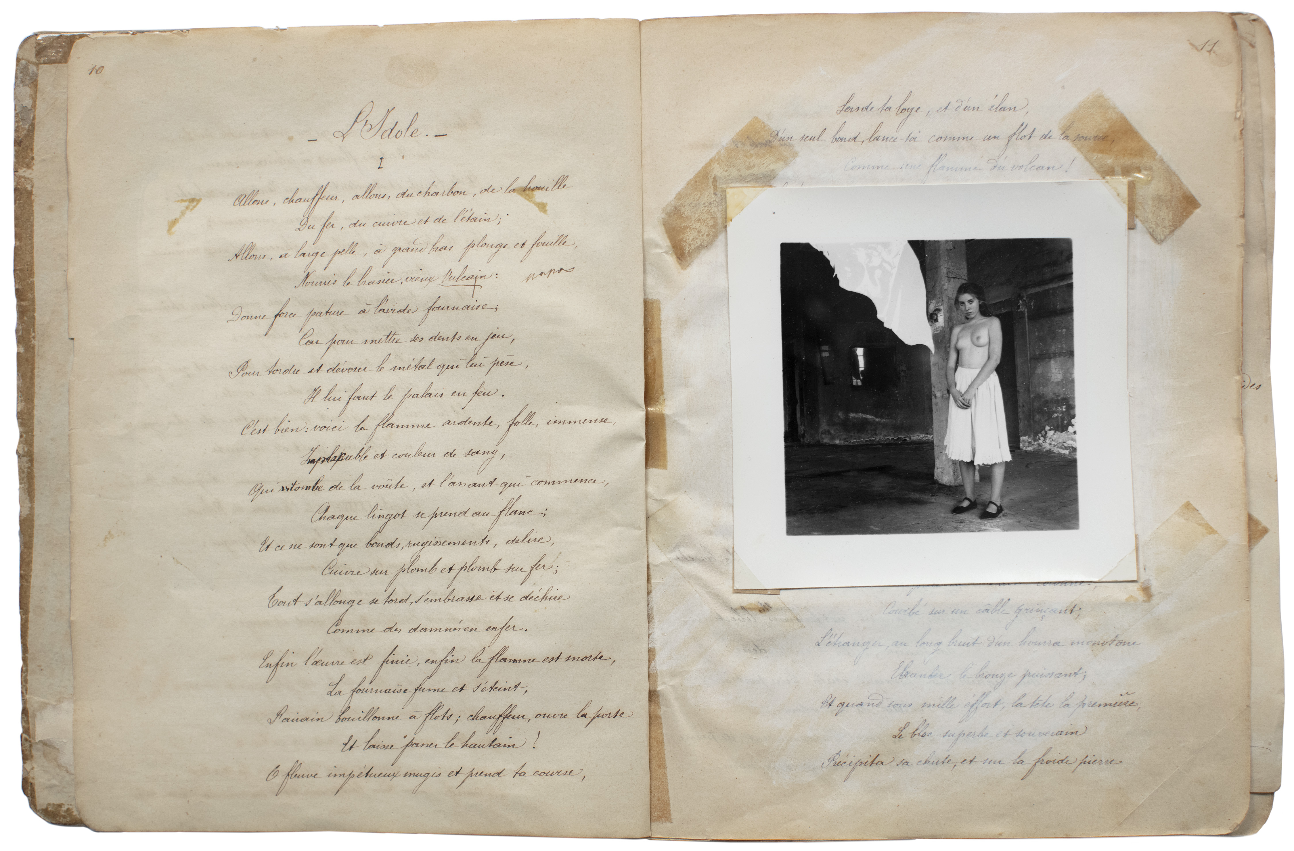 Francesca Woodman, Spread from Angels, Calendar Notebook, 1977-78, found notebook with artist's 25 lifetime gelatin silver prints