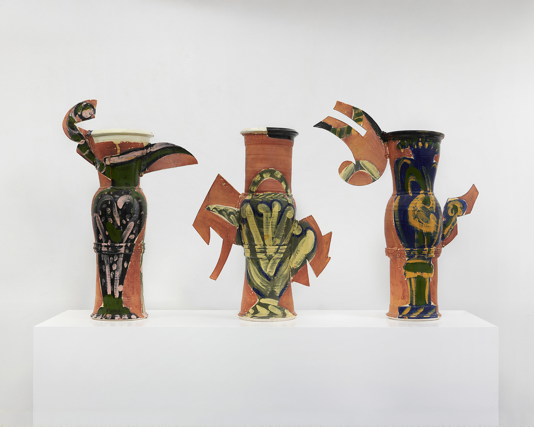 Betty Woodman, Athens, 1991, glazed earthenware, epoxy resin, lacquer, and paint