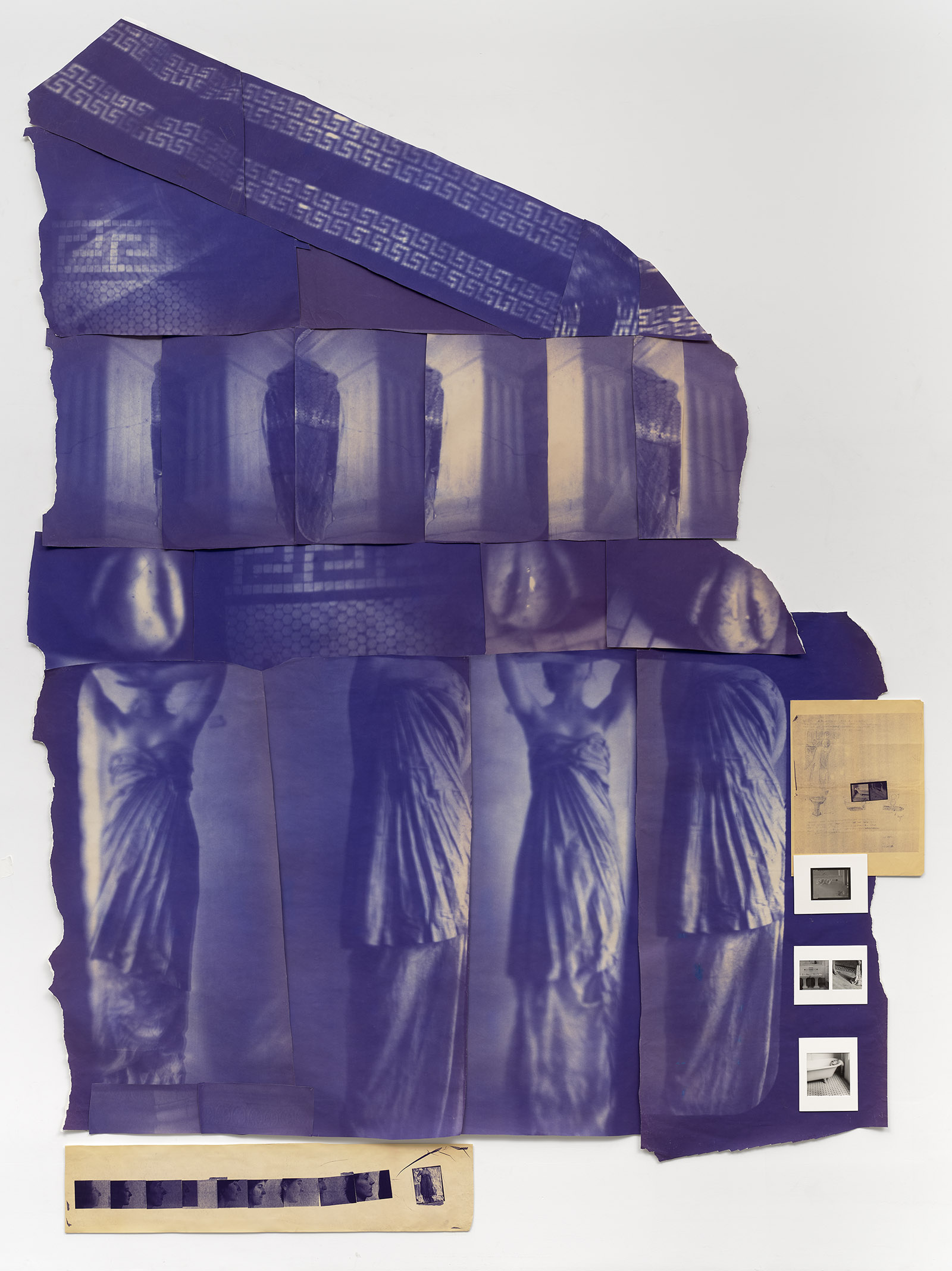 Francesca Woodman, Blueprint for a Temple (II), 1980, diazotype collage with gelatin silver prints