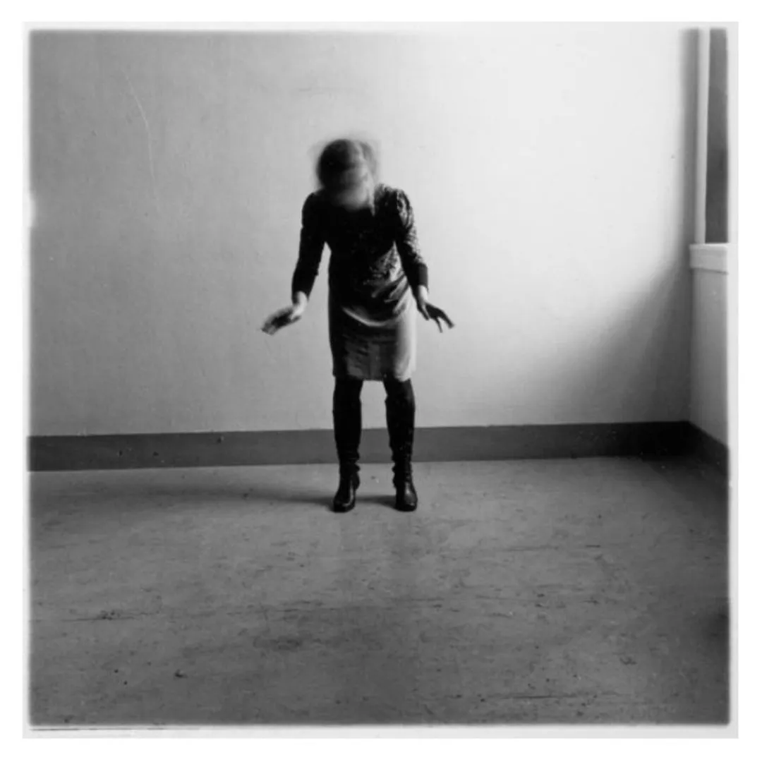 L to R: 1: Space², 1976, from the Space² series, 5 1/2 x 5 1/2 in. | 2: Space², 1976, from the Space² series, 5 1/2 x 5 1/2 in. | 3-4, 7, 9, 12-13: Installation views, “In the Studio,” 2025, Tate Modern, London. Photo: © Tate (Kathleen Arundell) | 5: “From Polka Dots” or “Polka Dots,” 1976, from the “Polka Dots” series, 5 1/2 x 5 1/2 in. | 6: “5,” 1977, from the “After My Grandmother’s Funeral” series, 5 5/16 x 5 1/4 in. | 8: “Untitled,” c. 1977-78, 3 11/16 x 3 11/16 in. | 10: “Untitled,” 1976, 5 1/2 x 5 1/2 in. | 11: “Untitled,” 1978, 8 5/8 x 8 9/16 in. All gelatin silver prints. All artworks by Francesca Woodman © Woodman Family Foundation, DACS, London.