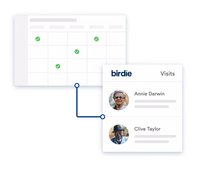 Birdie Medication manager showing medication schedule and partially taken medication