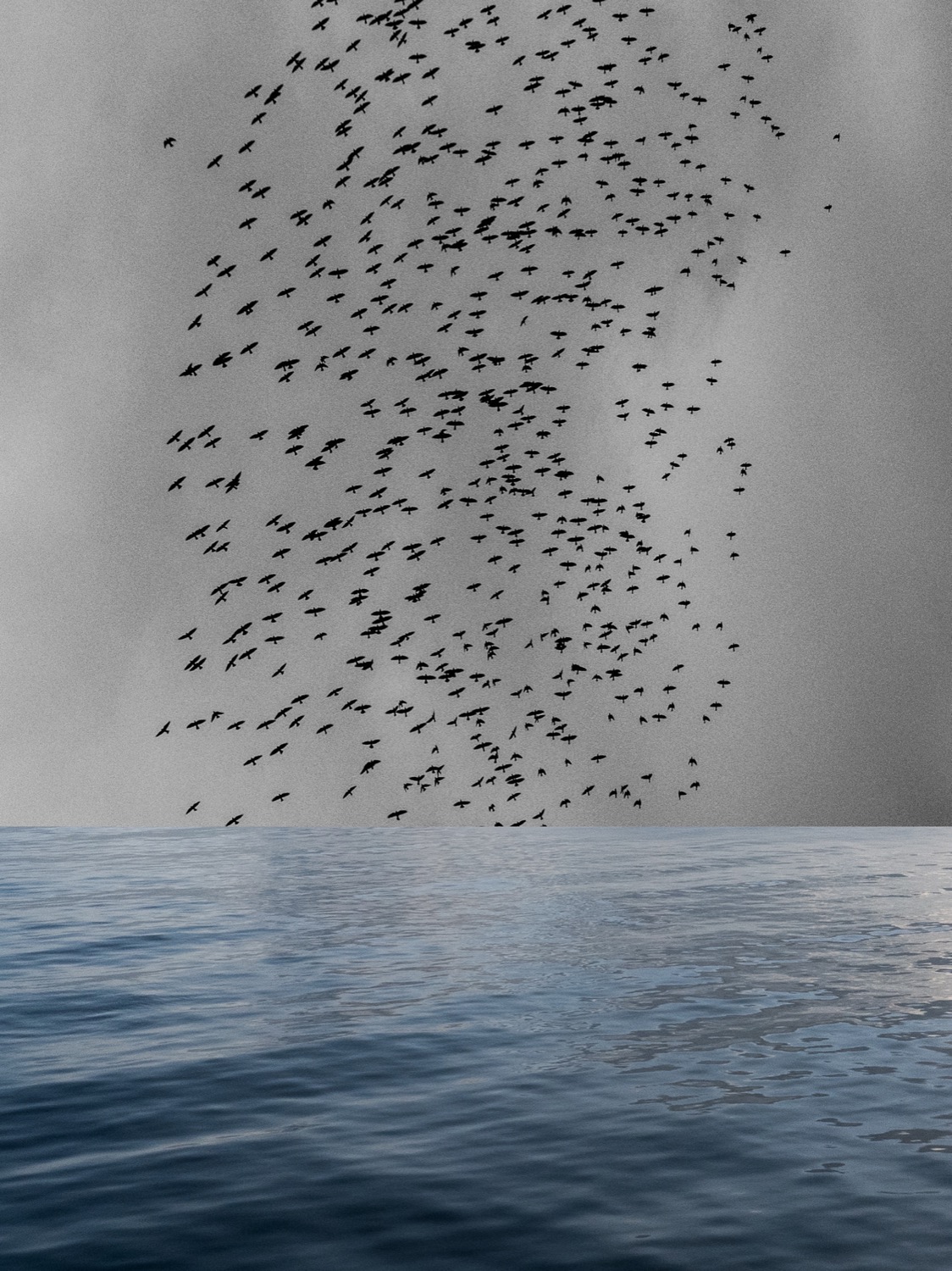 In Origin, Greiner reflects on time, space, and existence — creating a world both familiar and unreal. His images evoke solitude and the vastness of the sea as a meditation on being.