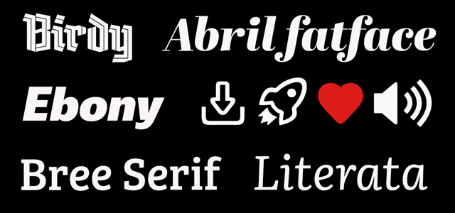 Examples of pro-level fonts included in the TypeTogether bundle.