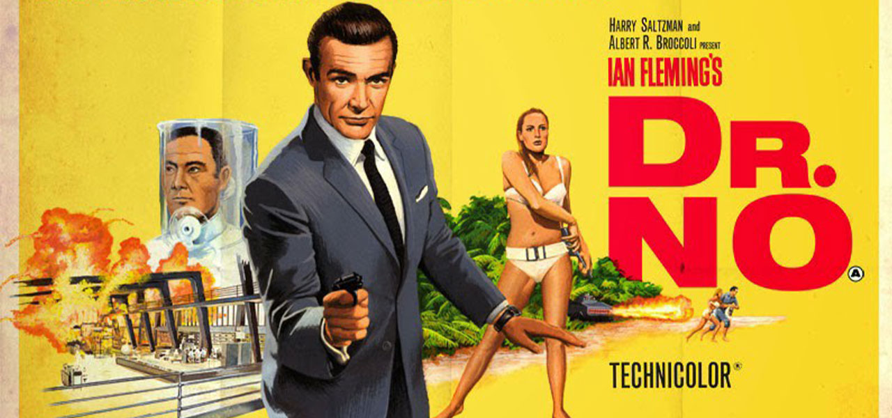 Poster for Dr. No, the first James Bond film in 1963.