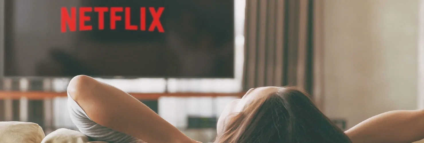 person watching netflix