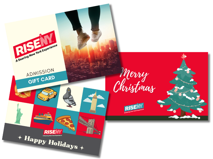 A collection of RiseNY gift cards