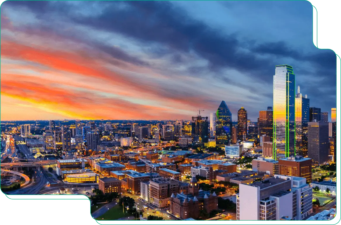 Aerial view of downtown Dallas