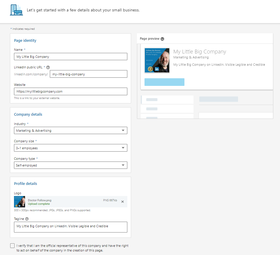 How to add a Company Page to LinkedIn, and Why you should do it even when you don't have a company