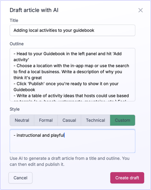 Image of the AI Draft model