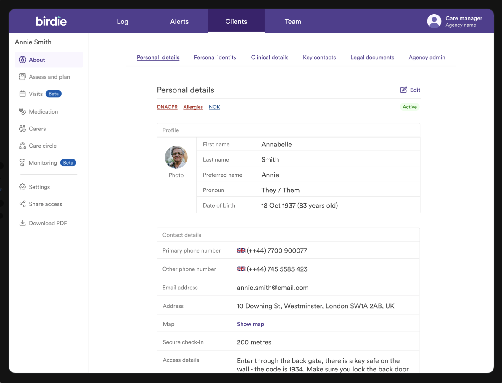 Computer screenshot of Birdie