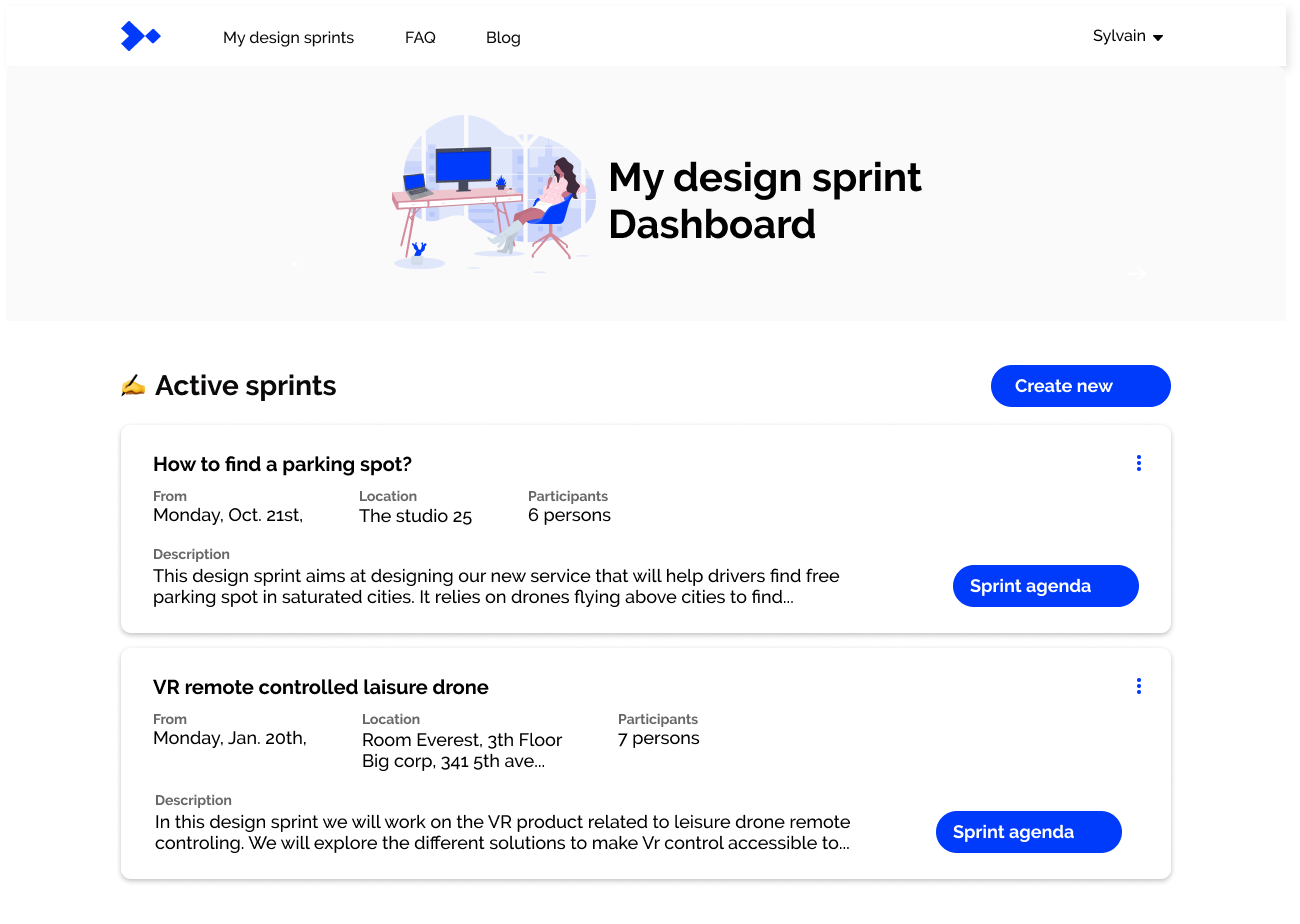 MyDesignSprint - dashboard