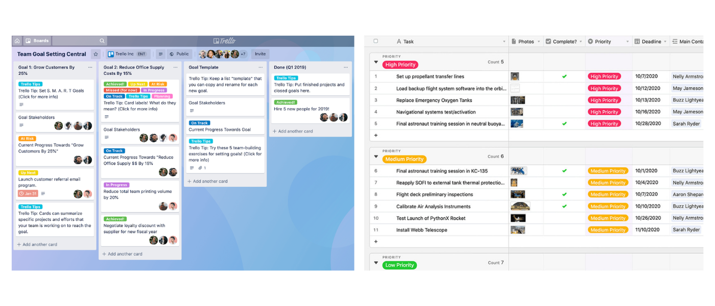 Trello and Airtable platform