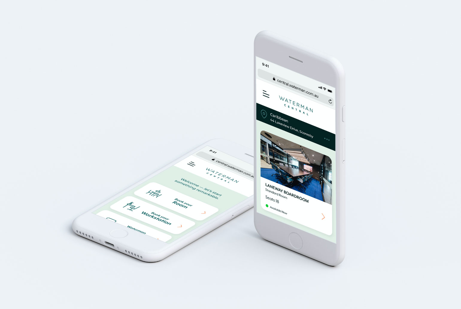 UX/UI design for Waterman Business centres room booking platform