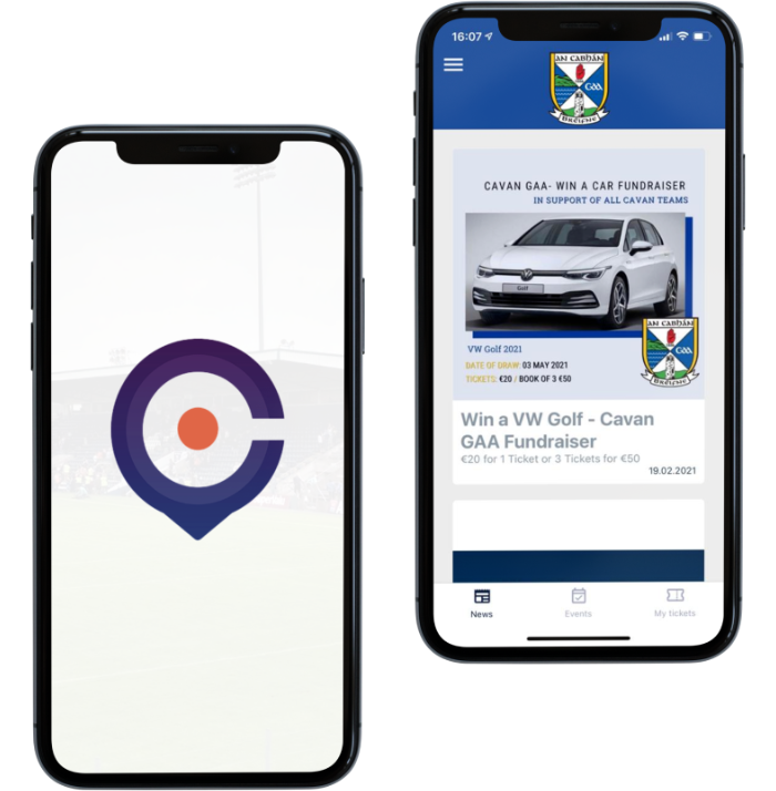 A picture of the Clubspot app being displayed on a mobile phone