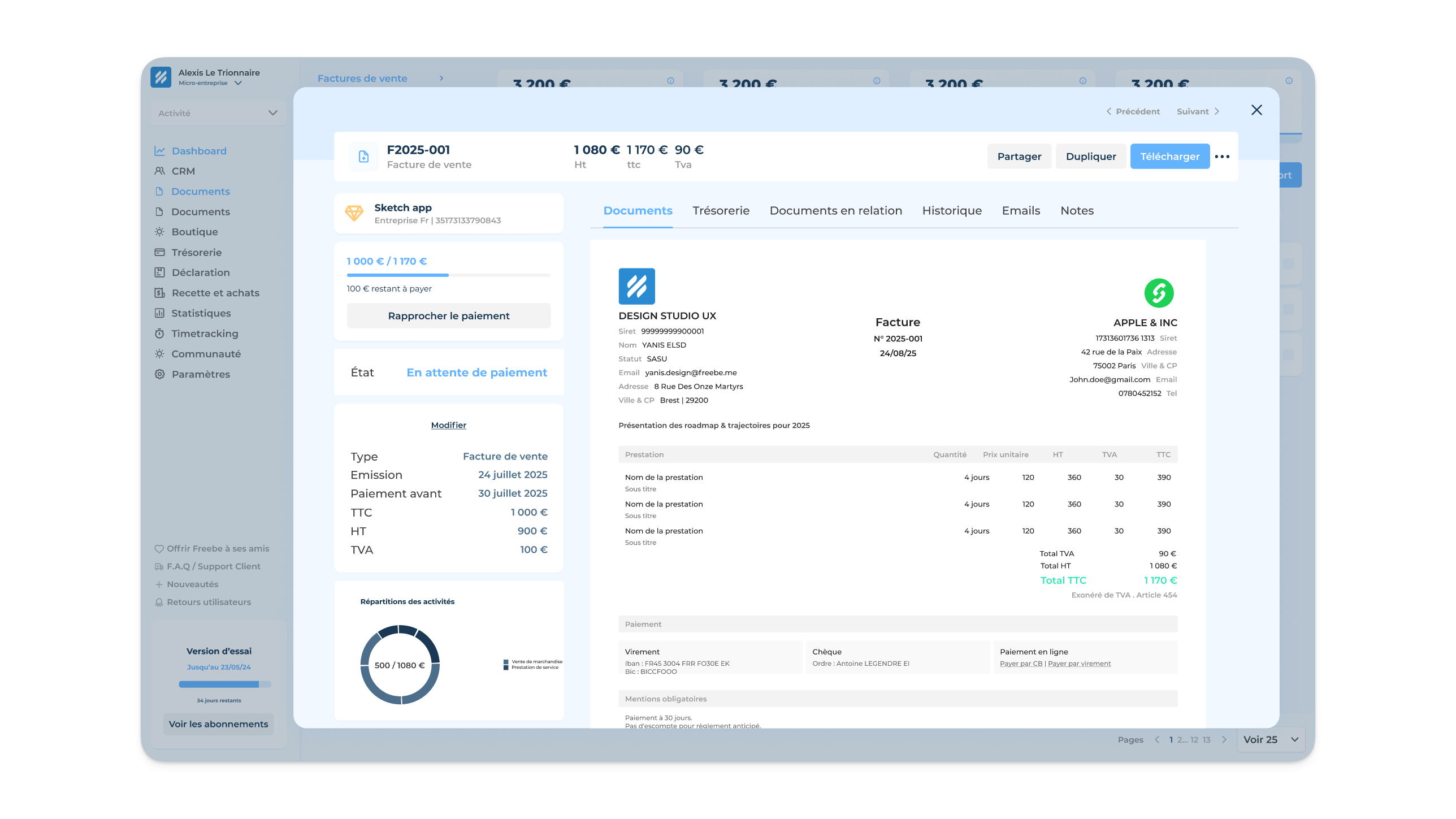 Présentation Freebe Saas