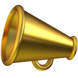 Gold-colored megaphone angled to the right.
