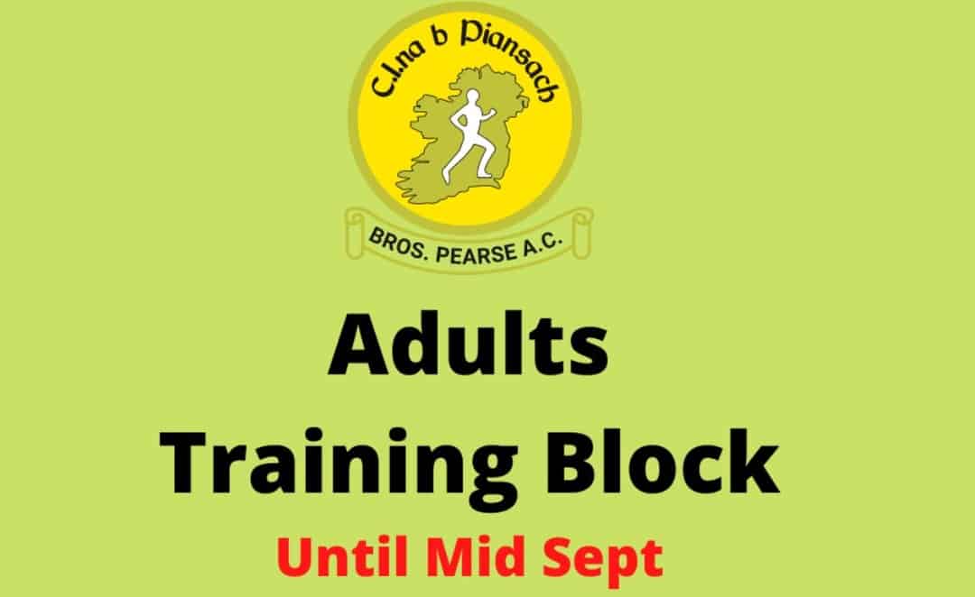 Training Block to Sept 2021