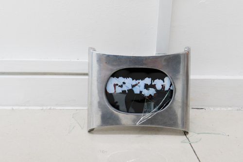 SCATTSMANDEM, 2022 6x4 photograph with acrylic ink on found photo frame. Photography by Jonny Tanna, images courtesy the artist and Harlesden High Street.