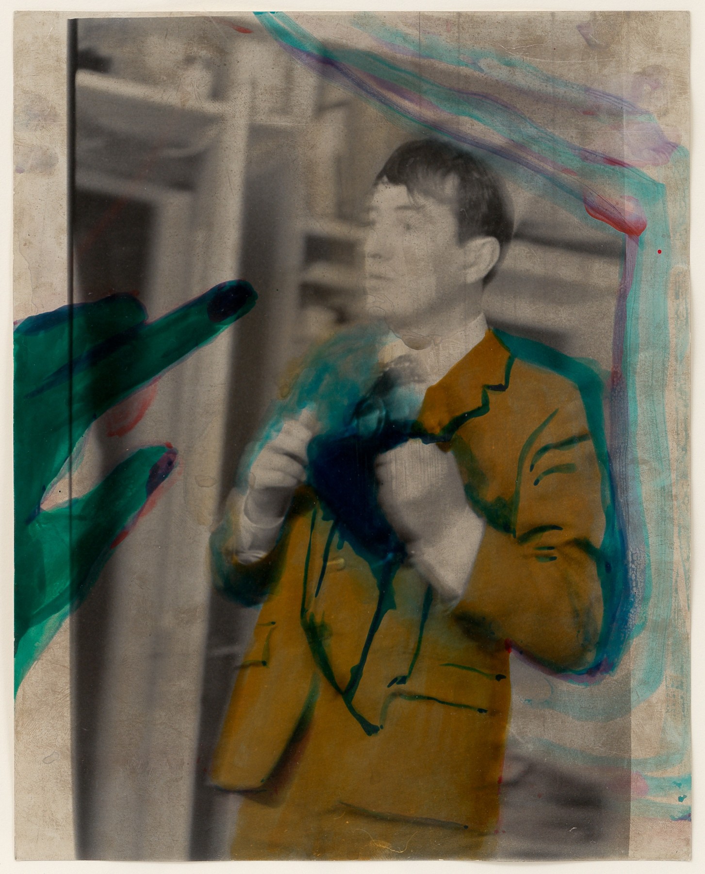 Sigmar Polke “Gilbert and George (Gilbert)”, 1974 Unique hand-painted gelatin silver print 11 3/4 x 9 1/2 inches 30 x 24 cm POG 6192